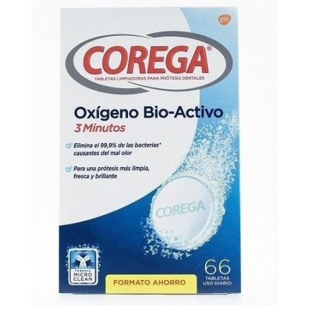 Corega Oxigeno Bio Activo 60 Tabletas Efervescentes