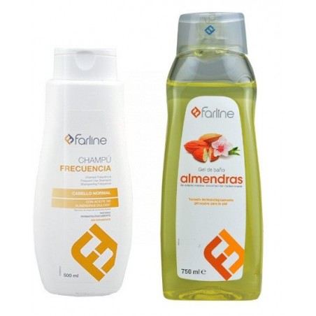 Farline Pack Champú Frecuencia 500ml + Gel de Baño Almendras 750ml