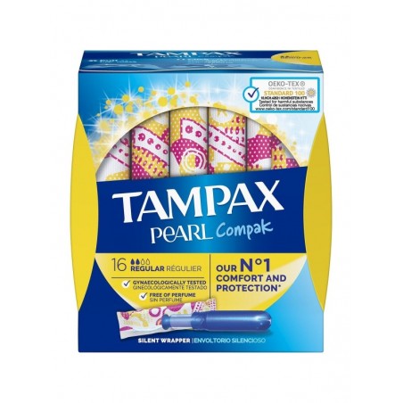 Tampax Pearl Compak Regular Tampones con Aplicador 16uds