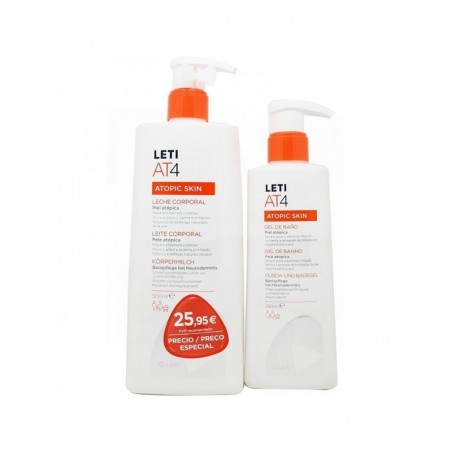 Leti AT4 Pack Gel de Baño 750ml + Leche Corporal 250ml