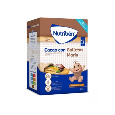 Nutribén Papilla Cacao Galletas María 500 gr