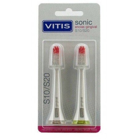 Vitis Sonic S10/S20 Cabezal Recambio Cepillo Eléctrico Gingival 2 uds