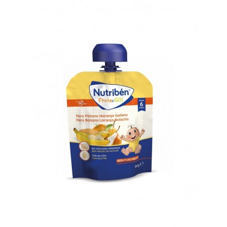 Nutribén Fruta & Go! Pera, Plátano, Naranja y Galletas 90Gr