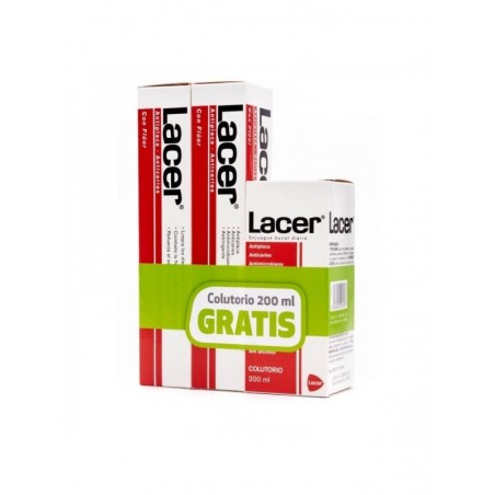 Lacer Pasta Dentífrica 2 x 125ml + Lacer COlutorio 200ml