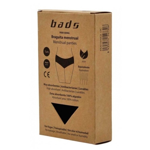 Bads Braguita Menstrual Color Negro 1 unidad talla L