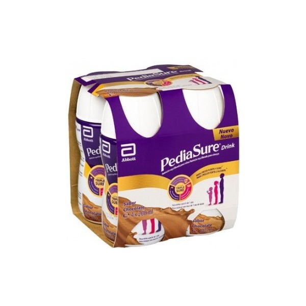 Pediasure Drink Batido Nutricional Chocolate - Pack de 4 Botellas x 220 ml