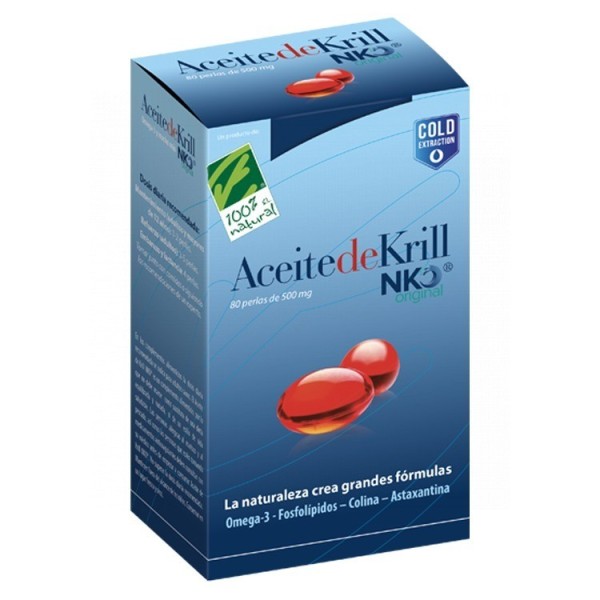 Cien por Cien Natural Aceite de Krill Nko 40 Perlas